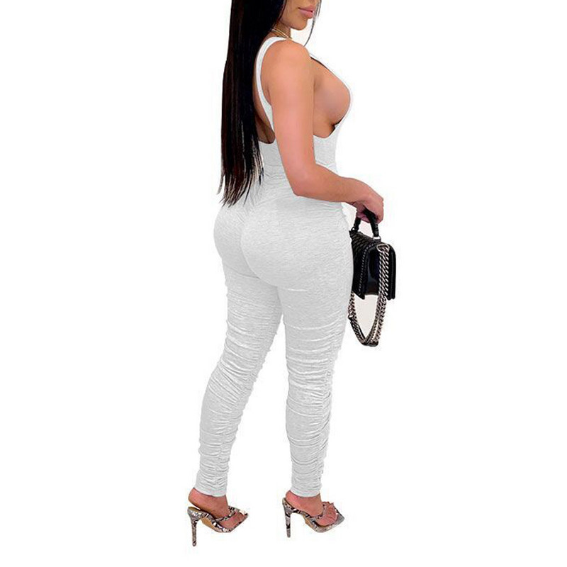 Naujos mados Moterų Moterų Vasaros Seksualūs Laisvalaikiai Berankoviai Liesa Atvira nugara Kombinezonai Be rankovių Juoda Balta Rožinė Raudona