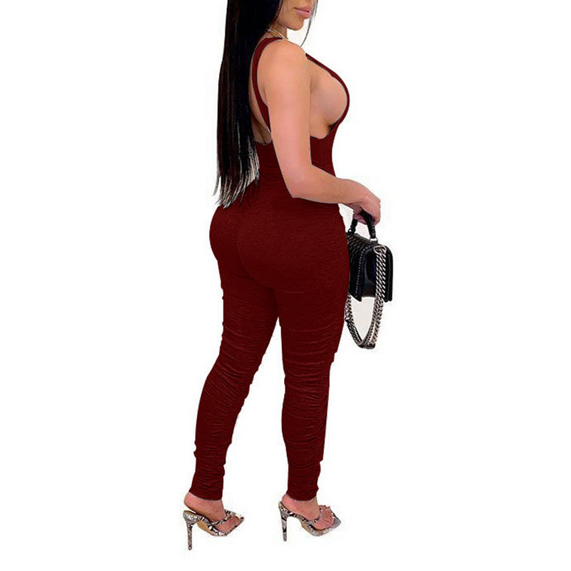 Naujos mados Moterų Moterų Vasaros Seksualūs Laisvalaikiai Berankoviai Liesa Atvira nugara Kombinezonai Be rankovių Juoda Balta Rožinė Raudona