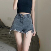 Dámske ležérne modré džínsové šortky Feynzz, sexy, s vysokým pásom, gombíky, vrecká, slim fit, šortky, letné plážové streetwear džínsové šortky 2021