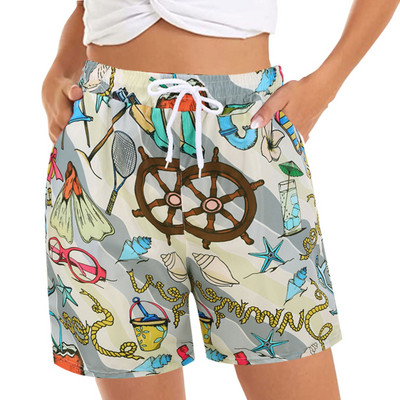 Novo u ležernim kratkim hlačama Ljetne kratke hlače za plažu s elastičnim strukom Kratke hlače s cvjetnim printom za žene veće veličine s džepovima Ženske kratke biciklističke hlače