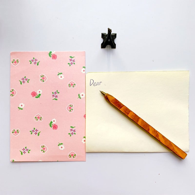 10 buc/lot plic cu antet roz cu flori creative, trandafiri, hârtie pentru scrisori, scrisori de dragoste, card cadou de culoare 16*11 cm