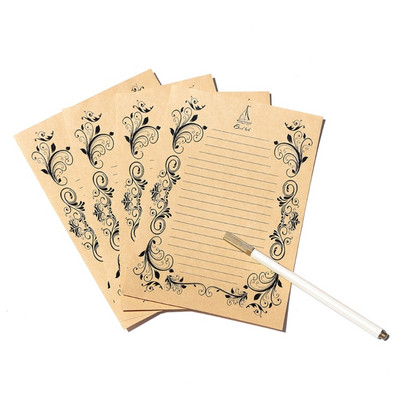 OFBK Vintage stacionarus popierius su linijiniu rašomuoju laiškų popieriumi, skirtas personalizuotoms raidėms