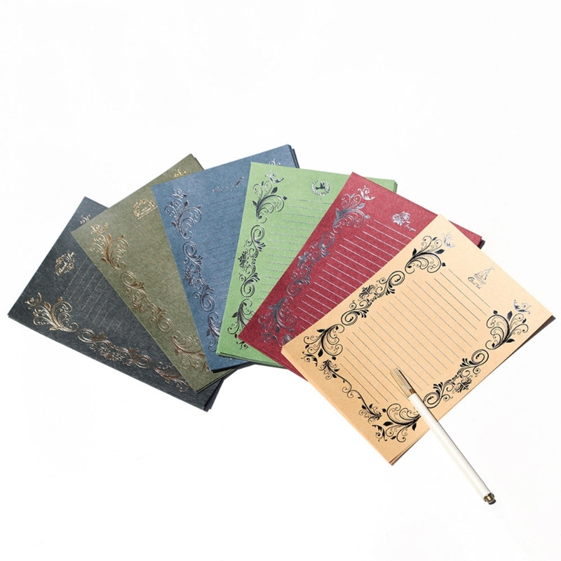 OFBK Vintage stacionarus popierius su linijiniu rašomuoju laiškų popieriumi, skirtas personalizuotoms raidėms