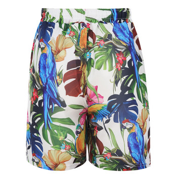 Къси панталони с флорални принтове за жени Елегантни летни ежедневни шорти Летни плажни шорти Еластична талия Плюс размер Дамски панталони Дамско облекло