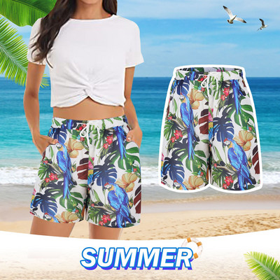 Ženske kratke hlače s cvjetnim printom Dotjerane ljetne ležerne kratke hlače Ljetne kratke hlače za plažu s elastičnim strukom Ženske hlače veće veličine Ženska odjeća