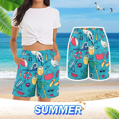 Ženske kratke hlače s cvjetnim printom Dotjerane ljetne ležerne kratke hlače Ljetne kratke hlače za plažu s elastičnim strukom Ženske hlače veće veličine Ženska odjeća