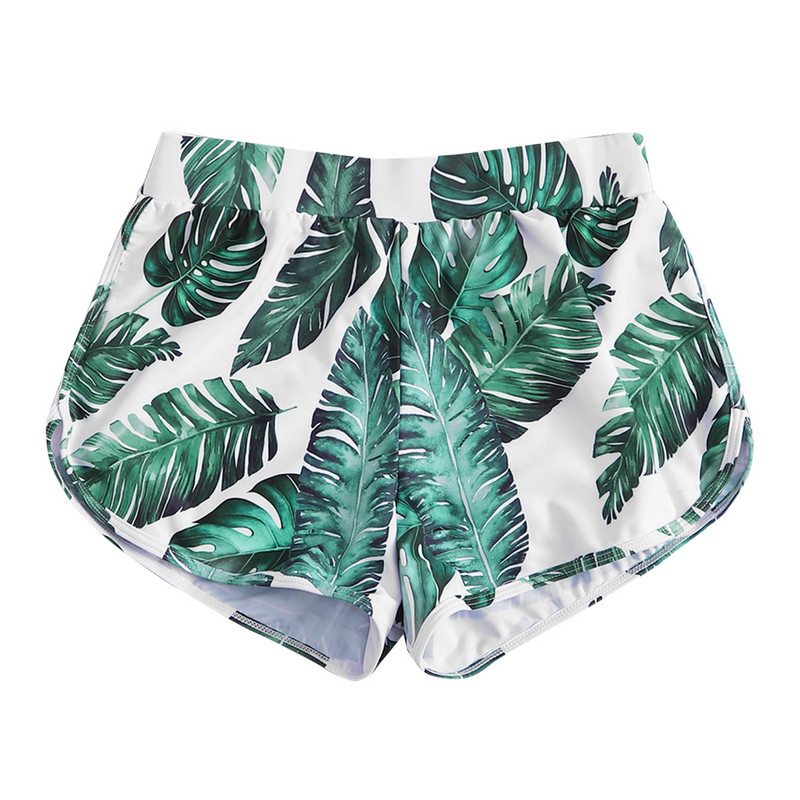 Naiste kõrge vöökohaga bikiinid, pitsilised ujumispüksid, rannapüksid, jooksmine, ujumispüksid, bikiinid, troopilise trükiga ujumispüksid L5