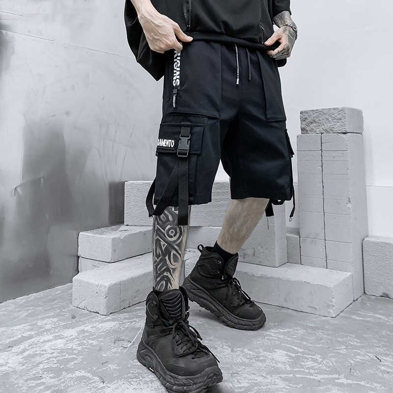 Nyári rövidnadrágok Férfi Harajuku Utcai ruházat Alkalmi férfi teherhordók Divat Techwear Japán Korea Hip Hop y2k Punk Férfi Ruházat