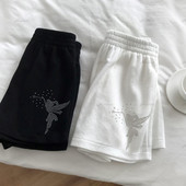 Angel Rhinestone Sportske ženske kratke hlače Ljeto Y2K oversize kratke hlače Grunge Goth visokog struka Plaža Correndo Kratke hlače Niske ženske