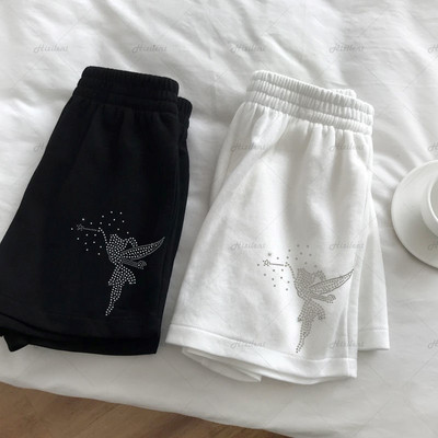 Angel Rhinestone Sportske ženske kratke hlače Ljeto Y2K oversize kratke hlače Grunge Goth visokog struka Plaža Correndo Kratke hlače Niske ženske