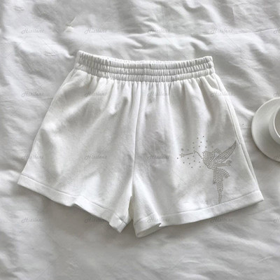 Angel Rhinestone Sportske ženske kratke hlače Ljeto Y2K oversize kratke hlače Grunge Goth visokog struka Plaža Correndo Kratke hlače Niske ženske