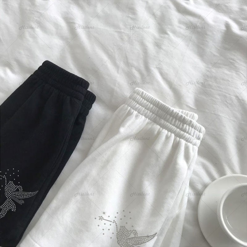 Angel Rhinestone Sportske ženske kratke hlače Ljeto Y2K oversize kratke hlače Grunge Goth visokog struka Plaža Correndo Kratke hlače Niske ženske