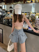 Pantaloni scurți din denim Feynzz 2022, pentru femei, versiune coreeană, pentru studenți, vară, noi, cu talie înaltă, subțiri, pantaloni largi, cu picioare largi, tendință