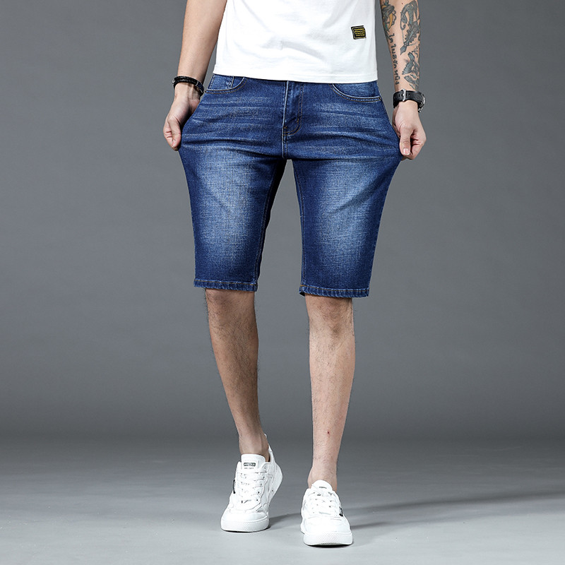 2023 νέο καλοκαιρινό ανδρικό τζιν σορτς casual tide παντελόνι πέντε σημείων φαρδύ ίσιο μεσαίο παντελόνι εξωτερικά φορέστε παντελόνι αλόγου