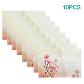 Držač za pohranu od 10 komada Višenamjenski tiskani materijal s otisnutim cvijećem Grana Papirna omotnica Antikni stil Proziran pravokutnik Škola