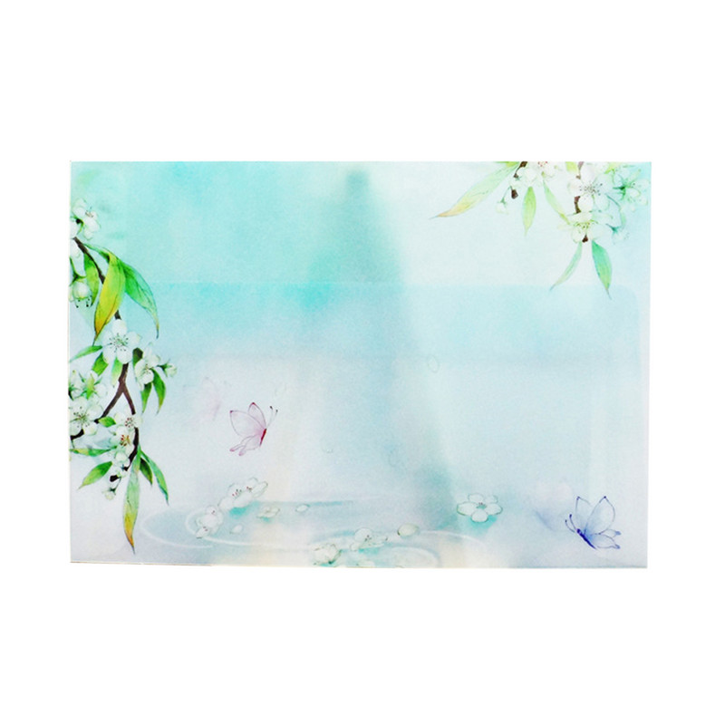 Držač za pohranu od 10 komada Višenamjenski tiskani materijal s otisnutim cvijećem Grana Papirna omotnica Antikni stil Proziran pravokutnik Škola