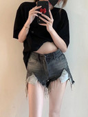 Feynzz Summer slim fit ilgomis kojomis ploni super elastingi džinsiniai šortai plačiomis karštomis kelnėmis plonos moteriškos