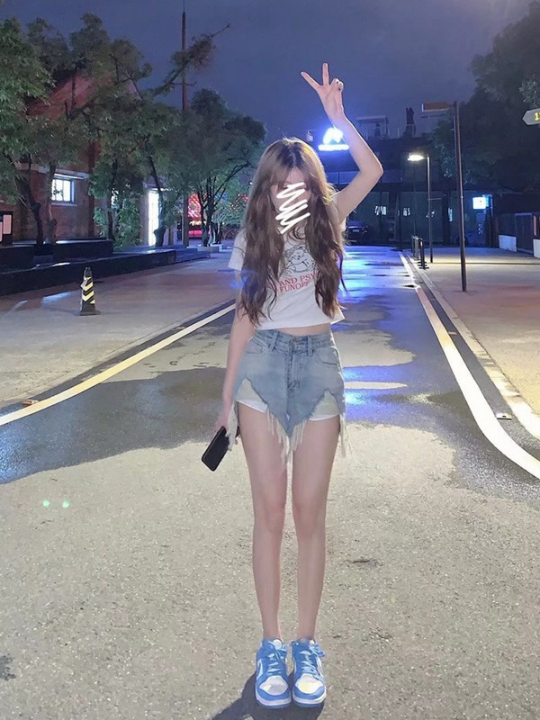 Feynzz Summer slim fit ilgomis kojomis ploni super elastingi džinsiniai šortai plačiomis karštomis kelnėmis plonos moteriškos