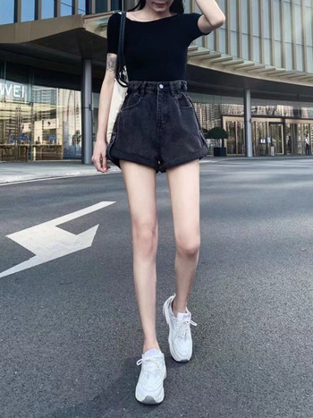Feynzz Summer slim fit дълги крака тънки супер еластични дънкови шорти с висока талия широки крачоли горещи панталони тънки жени