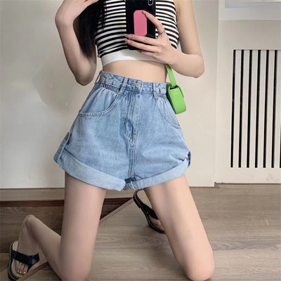 Feynzz Summer slim fit μακριά πόδια λεπτά σούπερ ελαστικό ψηλόμεσο τζιν σορτς φαρδύ καυτό παντελόνι αδύνατες γυναίκες
