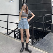 Feynzz Ljeto 2022. Nove traper kratke hlače s visokim strukom Ženske debele Mm Inostrani stil Shows Tanke široke nogavice Modni trend vruće hlačice