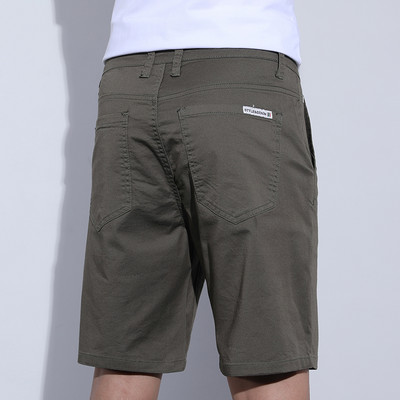 Мъжки летни памучни плътни ежедневни шорти Мъжки висококачествени бизнес работни плажни шорти Мъжки скъсани къси панталони Slim Fit