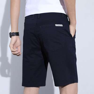 Muške ljetne pamučne jednobojne ležerne kratke hlače Muške visokokvalitetne poslovne radne kratke hlače za plažu Muške poderane kratke hlače Slim Fit