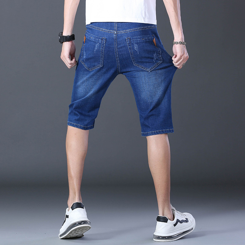 Ljetne marke 2022. rastezljive tanke traperice od pamučnog trapera Bermuda Masculina, muške mekane ropa hombre kratke hlače do koljena