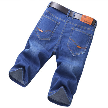 2023 летни мъжки тънки прилепнали дънкови къси панталони Бизнес ежедневни модни универсални разтегливи свободни изрязани панталони Мъжки маркови дънки
