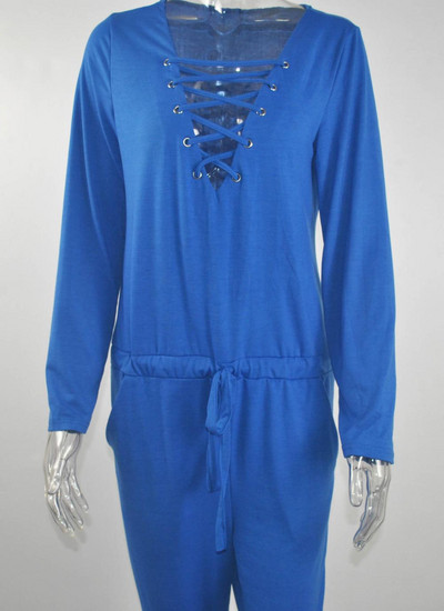 Kowell 2018. novi modni jesenski seksi ženski kombinezoni s dubokim V-izrezom i dugim rukavima s nepravilnim izgledom