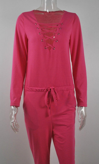 Kowell 2018. novi modni jesenski seksi ženski kombinezoni s dubokim V-izrezom i dugim rukavima s nepravilnim izgledom