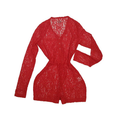 Ženske mrežaste hlače Ljeto 2021. Seksi čipkasti V-izrez dugih rukava Rastezljivi kombinezoni Sportska odjeća Ženska uska odjeća