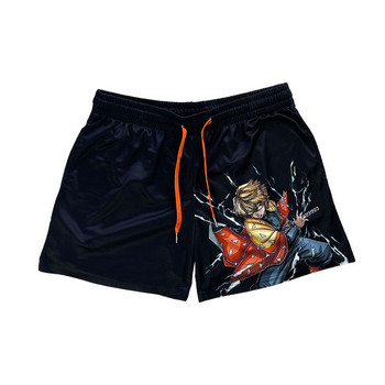 Аниме шорти Harajuku Beach Short Pants Simple Style Devil Fruit 3D Printed Shorts Аниме Swimtrunks For Men Oversized 6XL Black