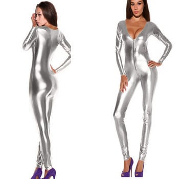 Υψηλής ποιότητας Sexy Catsuit Faux Leather Bodycon Jumpsuit Clubwear Leotard Χρώματα αποκριάτικη στολή για γυναίκες Cosplay PVC