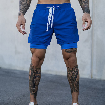 NOVO 2 U 1 sportske mrežaste prozračne kratke hlače za trčanje, muške kratke hlače za trčanje na dva kata, brzo sušeće, kratke hlače za fitness i vježbanje, muške kratke hlače