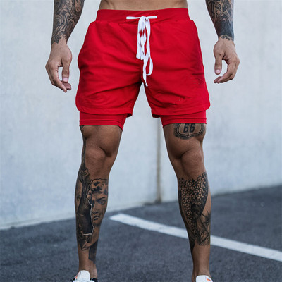 NOVO 2 U 1 sportske mrežaste prozračne kratke hlače za trčanje, muške kratke hlače za trčanje na dva kata, brzo sušeće, kratke hlače za fitness i vježbanje, muške kratke hlače