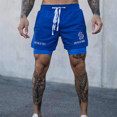 NOVO 2 U 1 sportske mrežaste prozračne kratke hlače za trčanje, muške kratke hlače za trčanje na dva kata, brzo sušeće, kratke hlače za fitness i vježbanje, muške kratke hlače