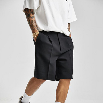 Κοντά ανδρικά ίσια Καλοκαιρινή κομψή μόδα Στερεά Δημοφιλή casual loose trend Ανδρικό κορεάτικο κοστούμι κοντό μέχρι το γόνατο Tousers Streetwear