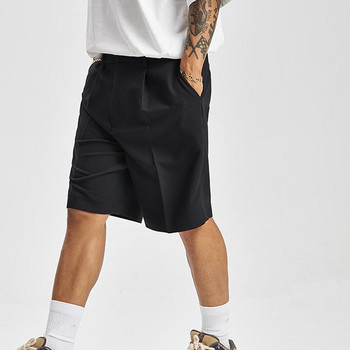 Κοντά ανδρικά ίσια Καλοκαιρινή κομψή μόδα Στερεά Δημοφιλή casual loose trend Ανδρικό κορεάτικο κοστούμι κοντό μέχρι το γόνατο Tousers Streetwear