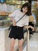 Feynzz Net Crvene traperice Ženske široke ljetne 2022. Nova korejska šik verzija 5xl visokog struka Kombinirane kratke hlače A-kroja širokih nogavica