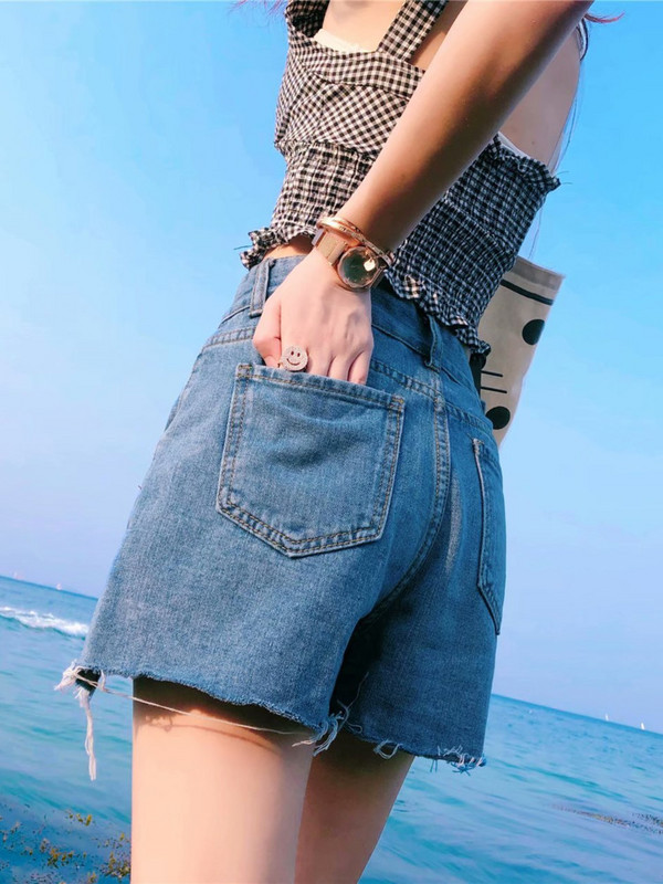 Feynzz Net Crvene traperice Ženske široke ljetne 2022. Nova korejska šik verzija 5xl visokog struka Kombinirane kratke hlače A-kroja širokih nogavica