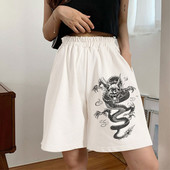 Sportske kratke hlače za žene Novo ljeto 2021. Biciklizam Trčanje Fitnes Push Up hlače visokog struka s bočnim džepovima na bokovima Kratke hlače s printom zmaja za teretanu