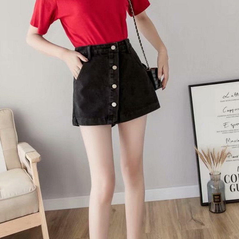 Feynzz modne nove ljetne ženske kratke traper hlače s dugmadima visokog struka Ležerne ženske široke plave traper kratke hlače