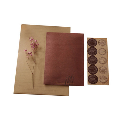 Vintage φάκελος 5/10/50Pcs Creative Kraft Paper Envelopes With Letter Papers Αυτοκόλλητα DIY Διακοσμητικά σχολικά είδη γραφείου