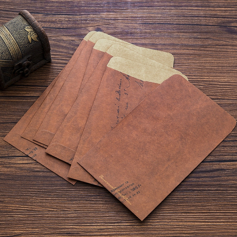 Vintage φάκελος 5/10/50Pcs Creative Kraft Paper Envelopes With Letter Papers Αυτοκόλλητα DIY Διακοσμητικά σχολικά είδη γραφείου