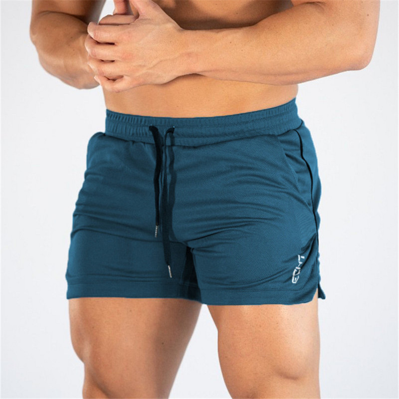 Pánske športové šortky na fitness a kulturistiku z roku 2019, priedušné sieťované, rýchloschnúce, športové, bežecké, plážové, športové, športové, 2019