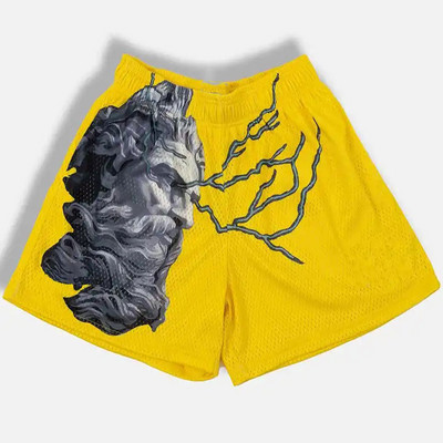 Férfi futó rövidnadrágok edzés rövidnadrágok Angel Cross Print Gym Sportok Férfi alkalmi ruházat Férfi fitnesz kocogás Y2k edzés rövidnadrágok