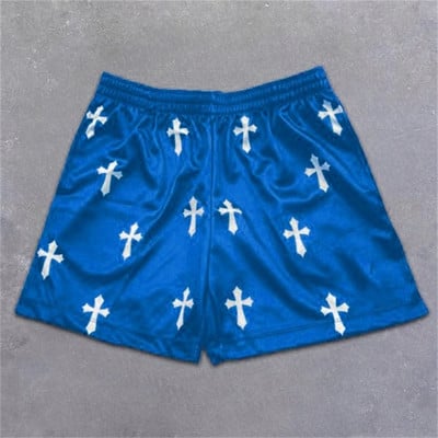 Férfi futó rövidnadrágok edzés rövidnadrágok Angel Cross Print Gym Sportok Férfi alkalmi ruházat Férfi fitnesz kocogás Y2k edzés rövidnadrágok