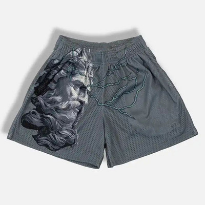 Férfi futó rövidnadrágok edzés rövidnadrágok Angel Cross Print Gym Sportok Férfi alkalmi ruházat Férfi fitnesz kocogás Y2k edzés rövidnadrágok