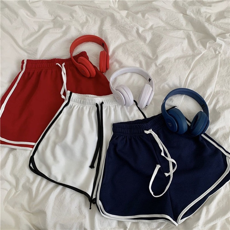 Ženske kratke hlače Jednobojne s uzicom Chic Joggers Raznolika ulična odjeća Ležerna djevojka Studentska moda Opušteno Jednostavno Mekano Ulzzang Retro